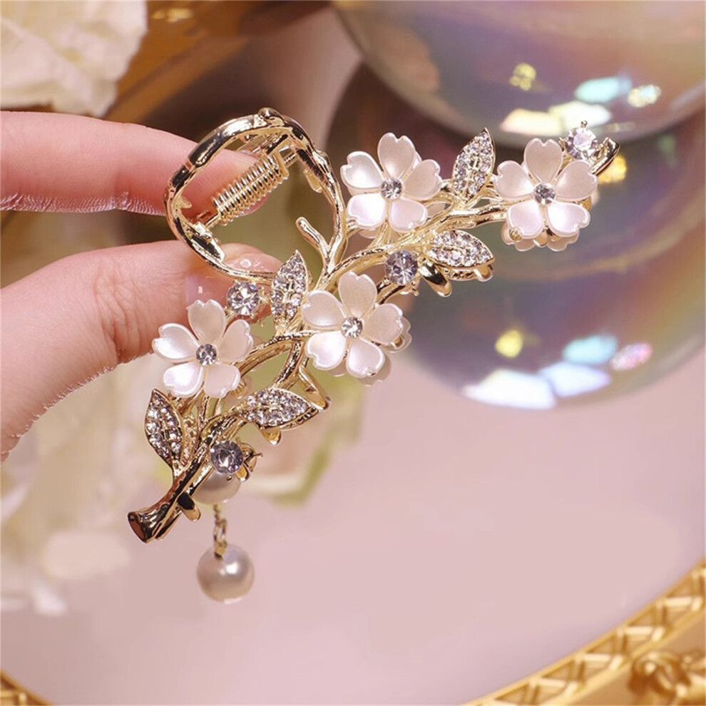Creation-3C (2) Women\'S Floral Shark Hair Clip For Updo & Bun