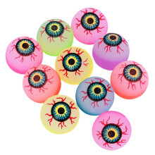 Glow in the Dark Bouncy Balls 32mm Scary Eye Design Halloween Party Favors Toys 10 Pack Random Color