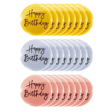 24 Topper per Torta in Acrilico Buon Compleanno Specchio per Torta Disco  Tondo Tondo Inciso Cupcake Topper per Decorazione Cupcake DIY