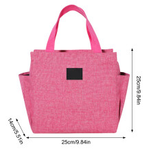 (Rose Red) Insulated Lunch Bag with Foil & Pockets
