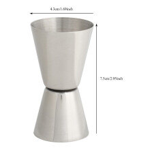 20/40 ml Jigger, doppelseitig, 4,3  7,5 cm, Silber