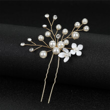 (Gold) Chinese Pearl Hairpin for Thick Hair