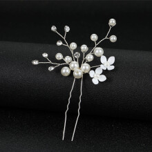 (Silver) Chinese Pearl Hairpin for Thick Hair