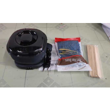 (Black, EU Plug) 3-in-1 Silicone Wax Melting Pot with Heat-Resistant Handle