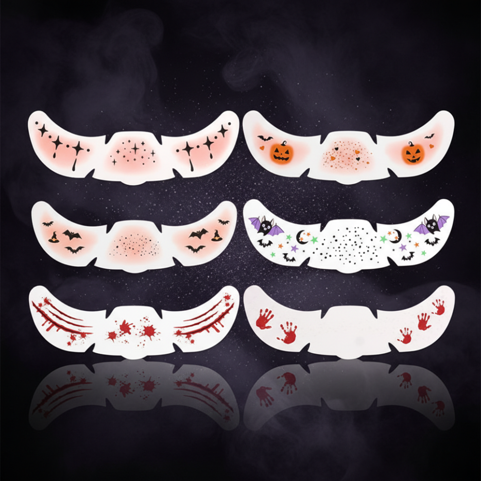 Creation-3C Halloween Freckle Tattoos 6Pcs Waterproof Party Decor