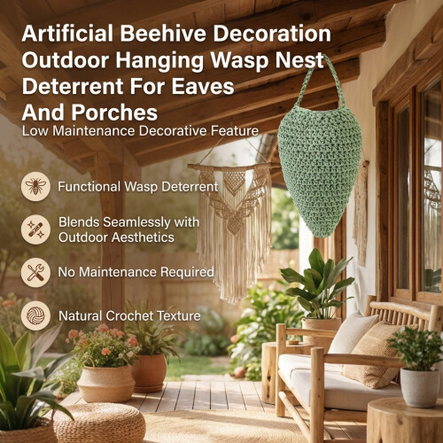 (Bean Green) Beehive Decor Outdoor Wasp Deterrent