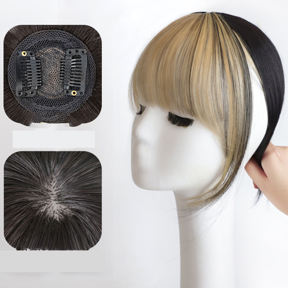 Creation-3C (White Golden) Women\'S Realistic Invisible Forehead Bangs Wig