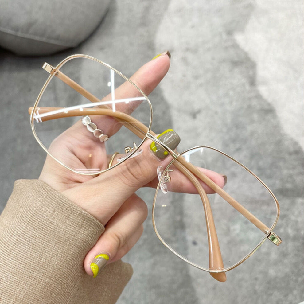 Creation-3C (Gold, 100) Blue Light Blocking Glasses For Women - Lightweight & Stylish