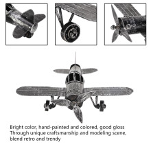 Vintage Eisen-Doppeldeckerflugzeug - Schwarz, 22,5  18 cm