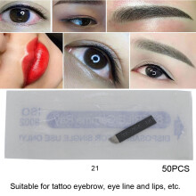 50 Stück Tattoo-Nadeln 0,18 mm Edelstahl 9–21 Nadeln