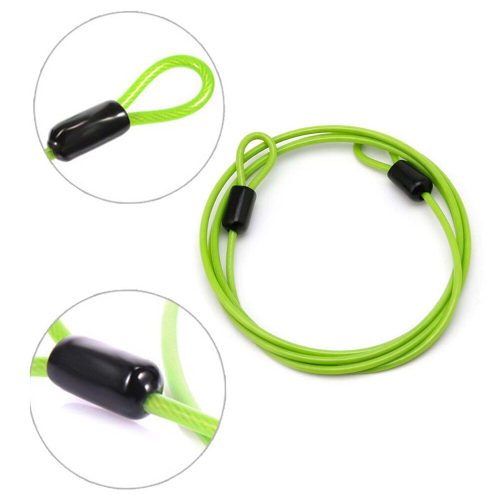 (Green) Steel Cable Luggage Lock With Sealed Looped Ends 6461731017547