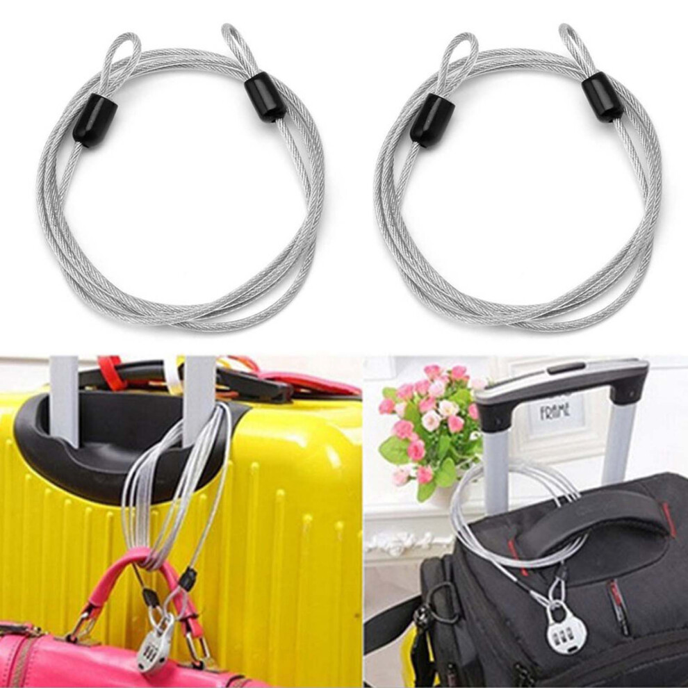 (Silver) Steel Cable Lock For Luggage & U-Locks 6481414401623