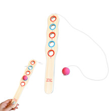 (Score jump ball) Wooden Flip Paddle Game with Ball - Fun for All Ages
