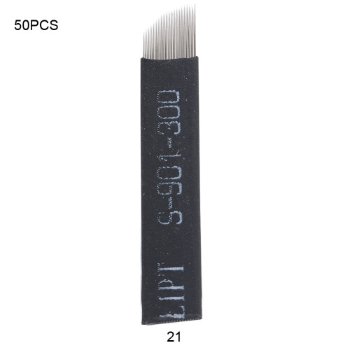 50PCS Microblading Eyebrow Tattoo Needles 9/12/14/16/21 Pins 1