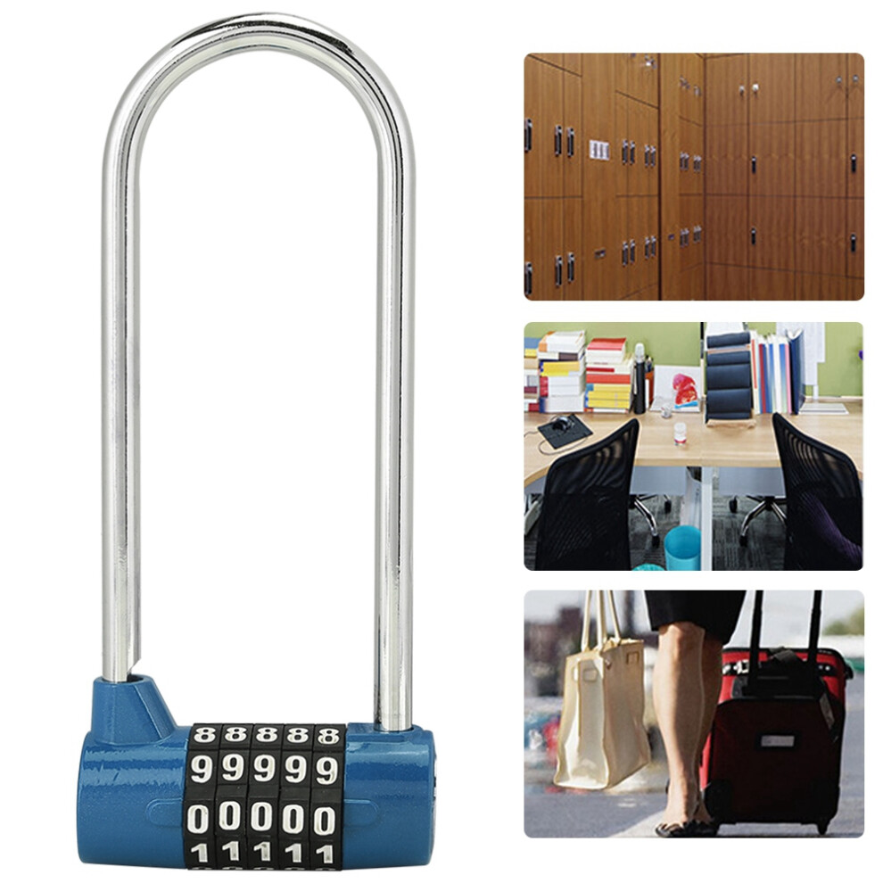 Long Shackle Zinc Alloy U Shape Code Lock For Cabinets Easy To Use Padlock 8701389452108
