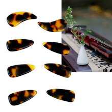 8 Stück Guzheng-Fingerpicks aus Silikon-Polymer mit Schildpatt-Optik, 3 cm