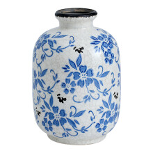 (C) Farmhouse Blue Floral Ceramic Vase - 50 Char