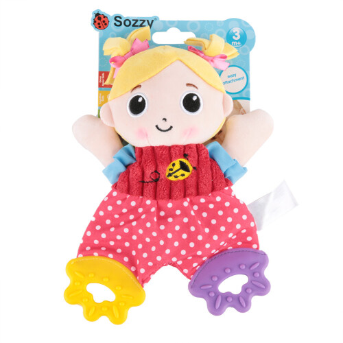 Soft Cartoon Rattle Towel for Infant Boys