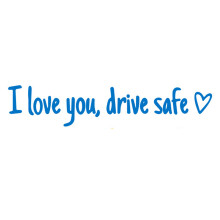 (Blue) 3PCS Waterproof PVC Mirror Stickers - Drive Safe Decal