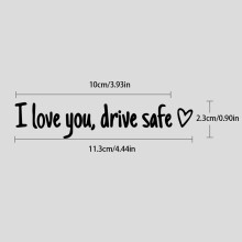 (Black) 3PCS Mirror Decals - Drive Safe PVC Stickers