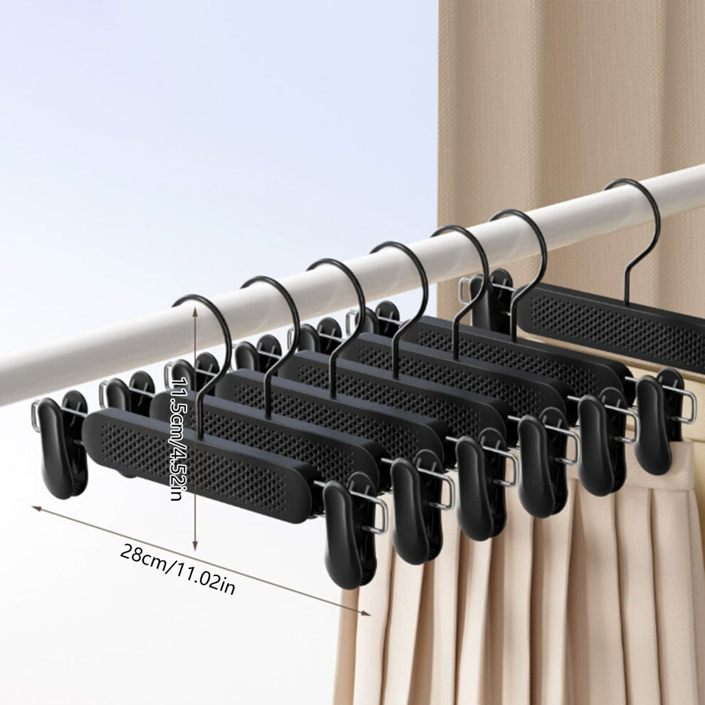 Reach-Tools Black (Black) Space Saving Heavy Duty Plastic Skirt Hangers