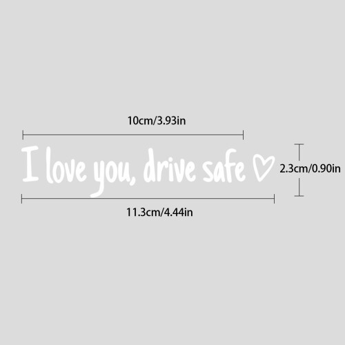 (White) 3PCS Mirror Decals - Drive Safe PVC Stickers 1