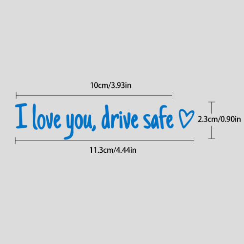 (Blue) 3PCS Mirror Decals - Drive Safe PVC Stickers 1