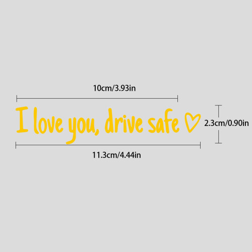 (Yellow) 3PCS Mirror Decals - Drive Safe PVC Stickers 2