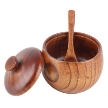 Solid Wood Sugar and Spice Storage Jar