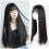 (Black) 28\" Straight Synthetic Wig with Bangs 4