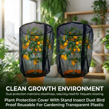 (2pc Small With Frame) Reusable Plant Cover - Insect & Bird Proof