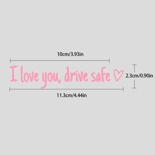 (Pink) 3PCS Mirror Decals - Drive Safe PVC Stickers 2