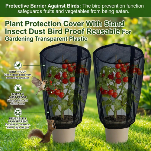 (1pc Large With Frame) Reusable Plant Cover - Insect & Bird Proof 2
