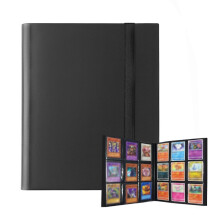 Black Trading Card Binder 9 Pocket DoubleSided Layout with 360 Pocket Capacity for Collectors