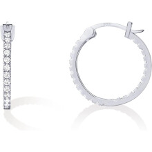 (20 Millimeters, White Gold) KOUYI 14K Gold Plated 925 Sterling Silver Post Cubic Zirconia Hoop Earrings 30/15mm