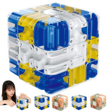 3D Rolling Ball Maze Cube Puzzle Toy, Dual Puzzle Challenge with 360 Smooth Rotation for Logic Skill Training and Travel Gifts (A1Pc)