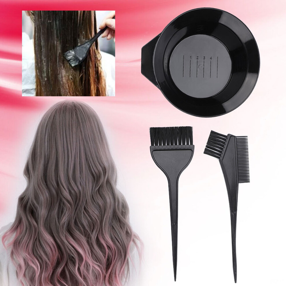 Pro Hair Dye Brush and Bowl Set 3pcs for Salon Hair Colour Applications