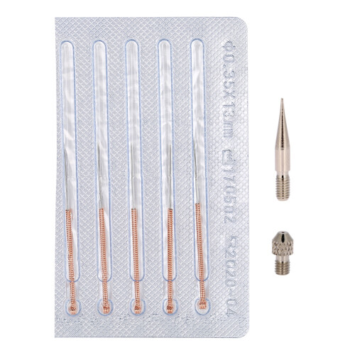 Mikronadel-Set: 5x klein,1x groß,Silber 0,2/0,1 cm 1