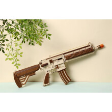 3D Wooden Puzzle Rubber Band Gun Kit for Adults, Working Mechanism DIY Wooden Model 211pcs