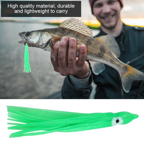 10 Stück Tintenfisch-Oktopus-Köder 9 cm 22 g Leuchtgrün 1