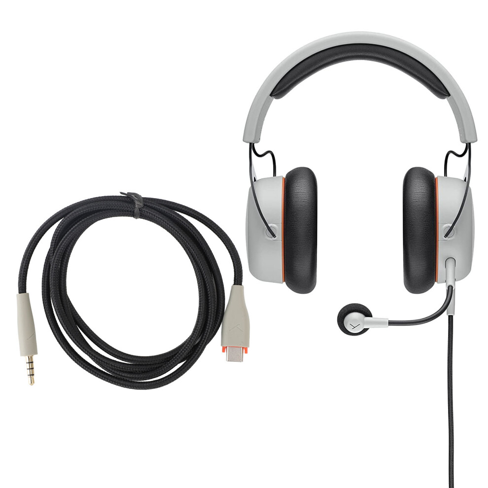 Type C To 3.5Mm Headphone Cable For Mmx150, 1.2M Woven Design Gray 8461389455614