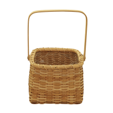 Coș de flori din lemn – galben, 21x17x13cm, cu