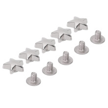50 Sets 10 mm Sternnieten & 4,5 mm Schrauben Silber