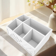 Multifunctional Wooden Tea Bag Organizer, 845g White Divided Holder