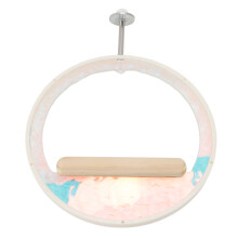 Acrylic & Wood Parrot Swing Perch Stand, Space Saving Hanging Toy