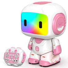 Rechargeable Remote Control Robot Toy for Kids Age 38, Programmable Dancing Interactive Smart Robot with Voice Repeat Playback, Pink Gift for Girls