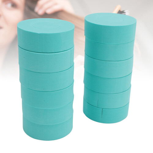 12 Pcs Green C-Shape Sponge Hair Rollers Heatless Curling Tools