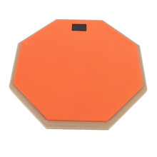 12in Silent Practice Drum Pad Set with 2 Pairs Sticks, Orange Rubber Quiet Drums