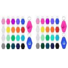 80 Pièces Vintage Motel Porte-Clés 20 Couleurs Hôtel Porte-Clés Blanc Transfert de Chaleur Ornement pour Sublimation Vinyle Bricolage Faisant