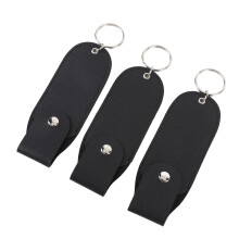 3er-Set Lippenstift-Halter Schlüsselanhänger PU-Leder-Hülle